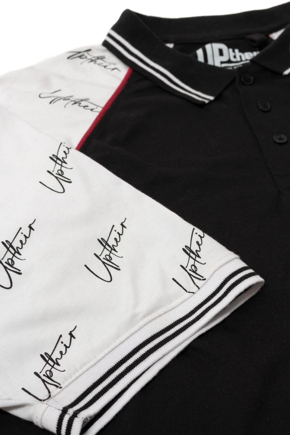 Uptheir Jace Tipped Polo With Contrast Piping - Black 7 Uptheir Jace Tipped Polo With Contrast Piping - Black - Image 5