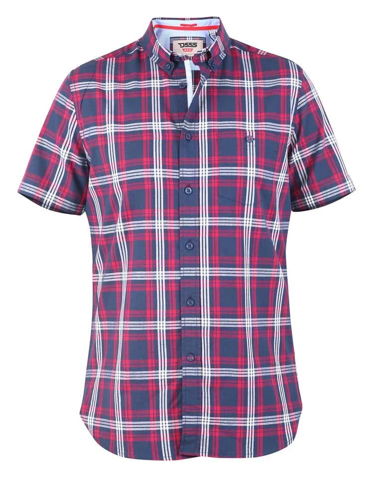 Duke D555 Ripley Tall Short Sleeve Check Pattern Shirt -Navy 4 Duke D555 Ripley Tall Short Sleeve Check Pattern Shirt -Navy - Image 2