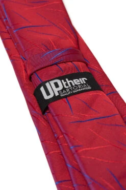 Uptheir All Over Irregular Line Pattern Extra Long Tie - Burgundy -Famous Menswear Store tumbnail b35e2fac d078 421e b625 c0bd6acd85b6