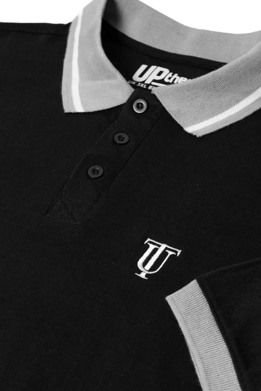 Uptheir Added TALL Tipped Contrast Collar Polo Shirt -Black 6 Uptheir Added TALL Tipped Contrast Collar Polo Shirt -Black - Image 4