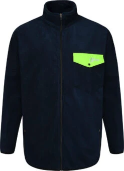 Uptheir Axel Zip Thru Sweat With Lime Popper Pocket - Navy