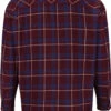 Uptheir Whisper Check Print Long Sleeve Shirt - Maroon -Famous Menswear Store tumbnail b82b1c3b ebe7 451e bb5e a7414efe3a18