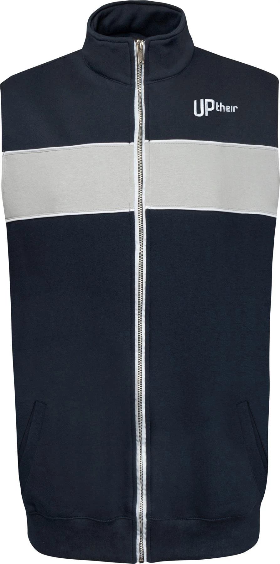 Uptheir Clear Mind Chest Stripe Gilet - Navy 6 Uptheir Clear Mind Chest Stripe Gilet - Navy - Image 4
