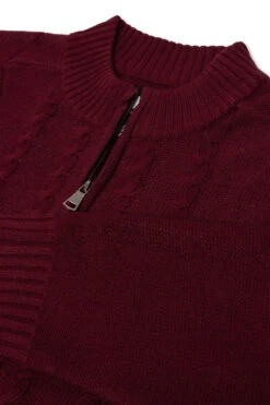 Uptheir Ember Zip Through Knitted Sweater - Cabernet 7 Uptheir Ember Zip Through Knitted Sweater - Cabernet -Famous Menswear Store tumbnail baa281b2 c375 400d 908f 3230ed2f1266 1