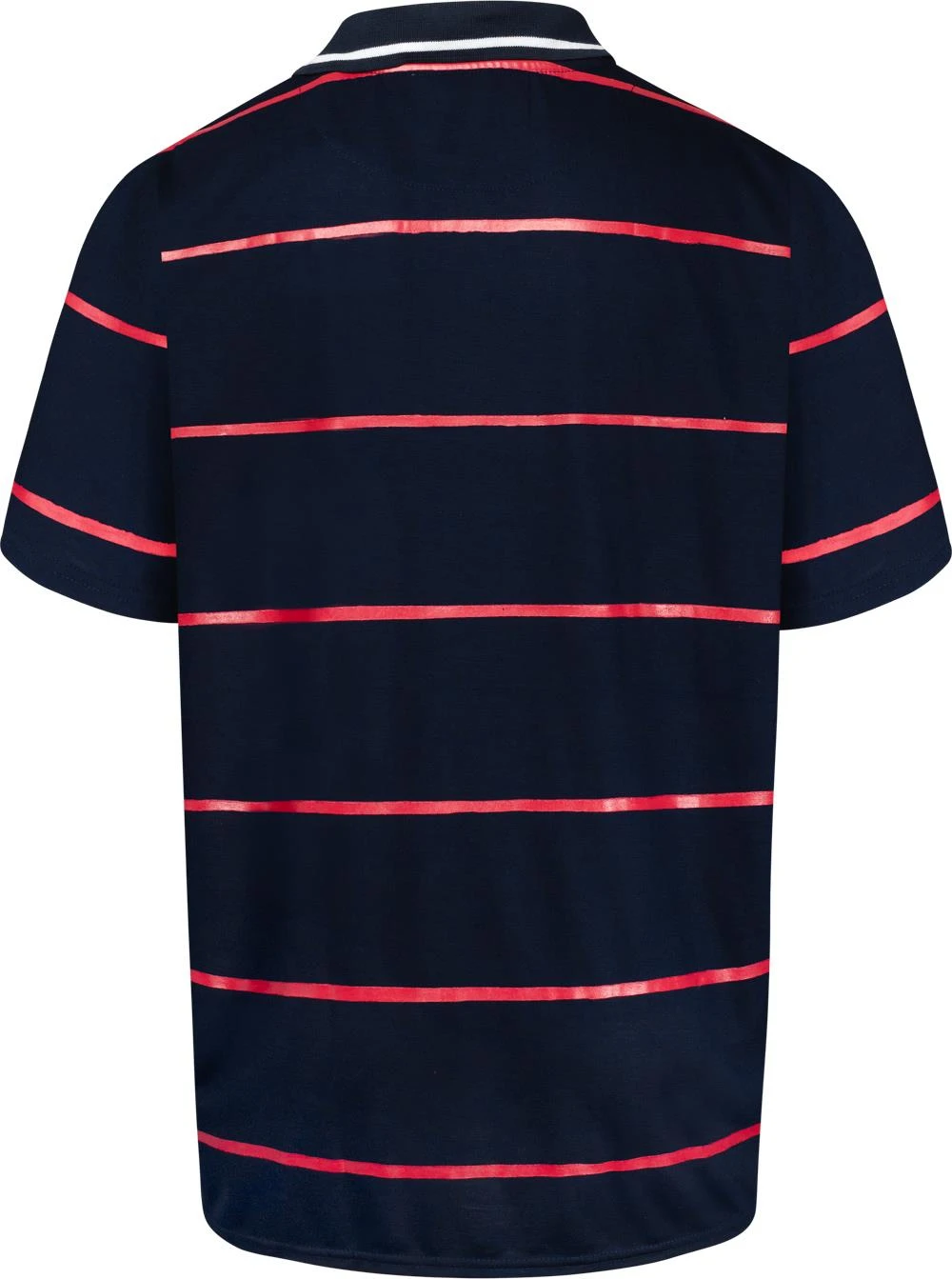 Uptheir Cain Distressed Striped Polo Shirt - Blue 3 Uptheir Cain Distressed Striped Polo Shirt - Blue