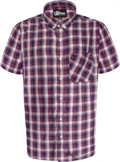 Uptheir Palma Short Sleeve Checked Shirt - Purple