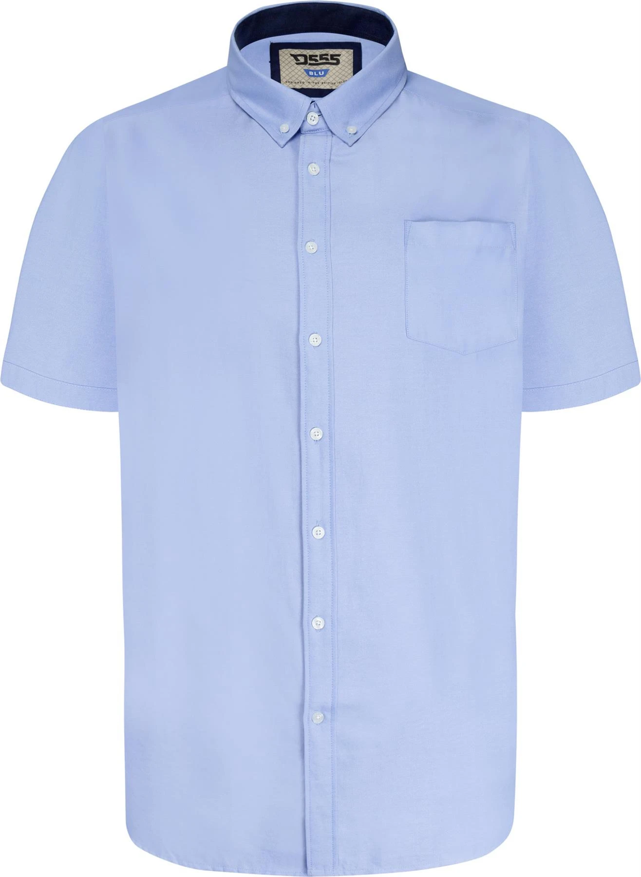 Duke D555 James Basic Oxford Short Sleeve Shirt - Sky Blue 4 Duke D555 James Basic Oxford Short Sleeve Shirt - Sky Blue - Image 2