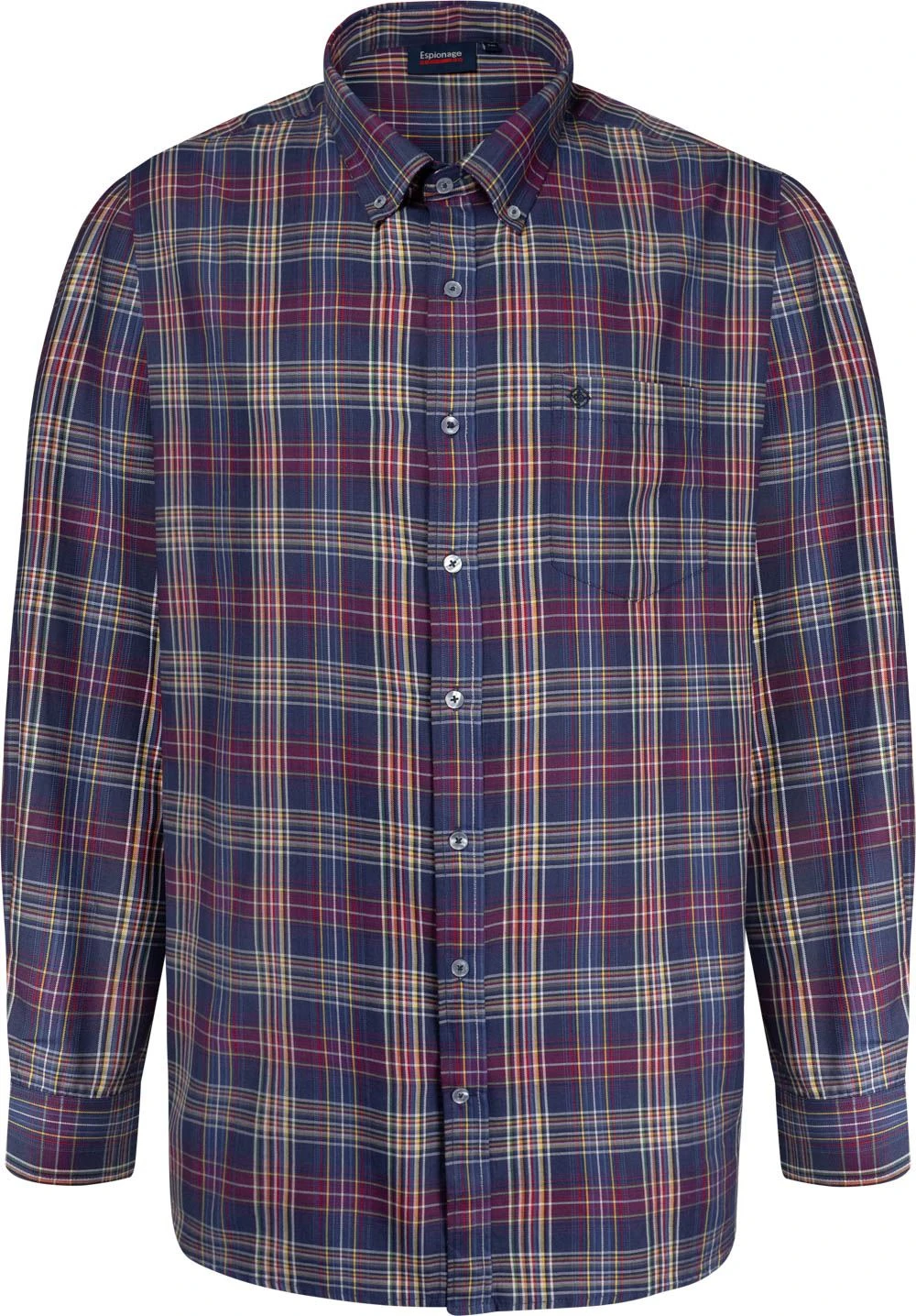 Espionage Long Sleeve Checked Shirt - Navy/Multi 4 Espionage Long Sleeve Checked Shirt - Navy/Multi - Image 2