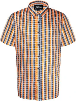 Uptheir Holmes Short Sleeve Checked Shirt - Orange 9 Uptheir Holmes Short Sleeve Checked Shirt - Orange -Famous Menswear Store tumbnail c4cf67db 3394 4afd 9643 1abca5ca1b8c