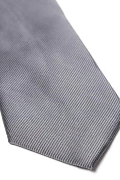 Uptheir Classic Solid Pattern Extra Long Tie - Light Grey