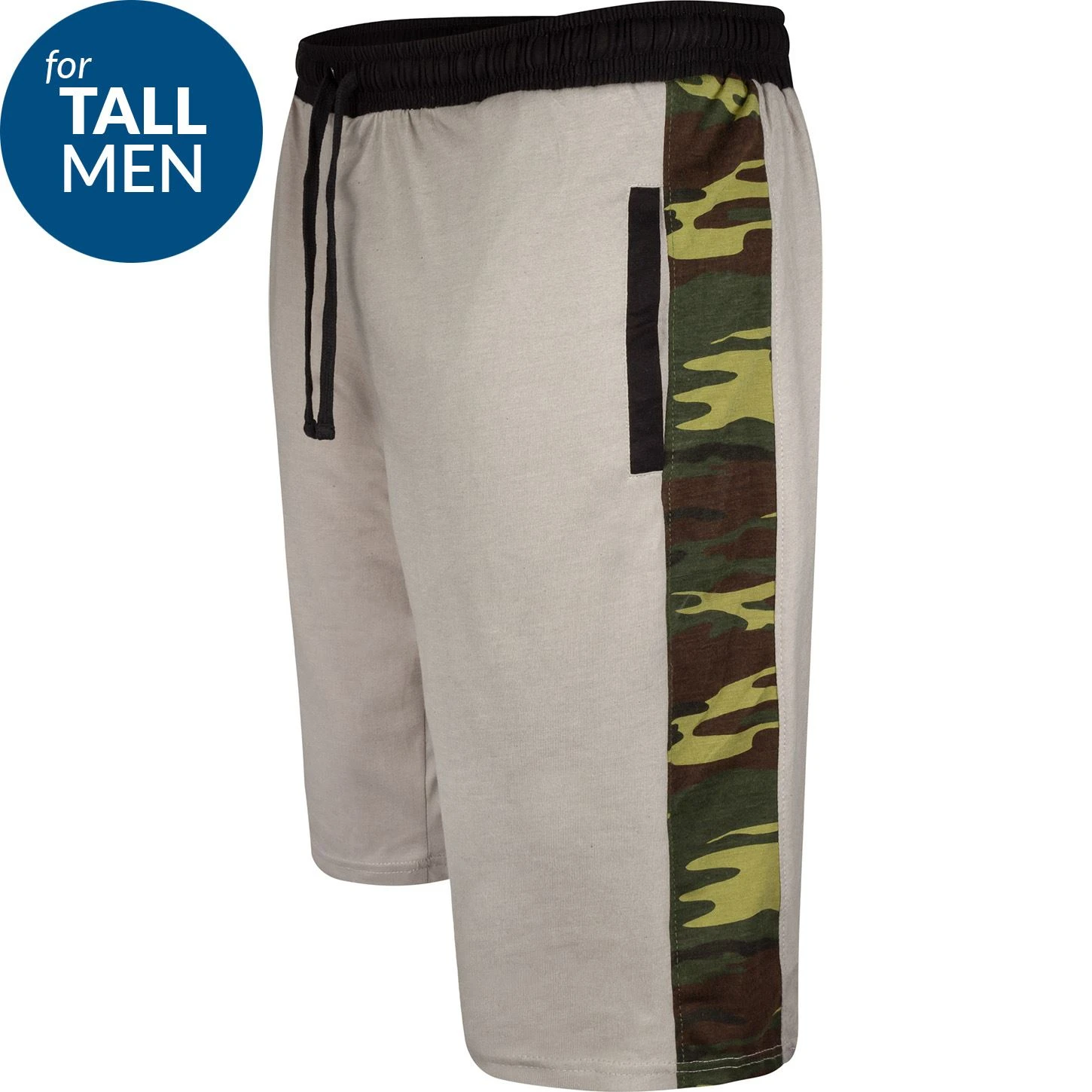 Uptheir Pryde TALL Camo Panel Jersey Shorts - Light Grey 4 Uptheir Pryde TALL Camo Panel Jersey Shorts - Light Grey - Image 2