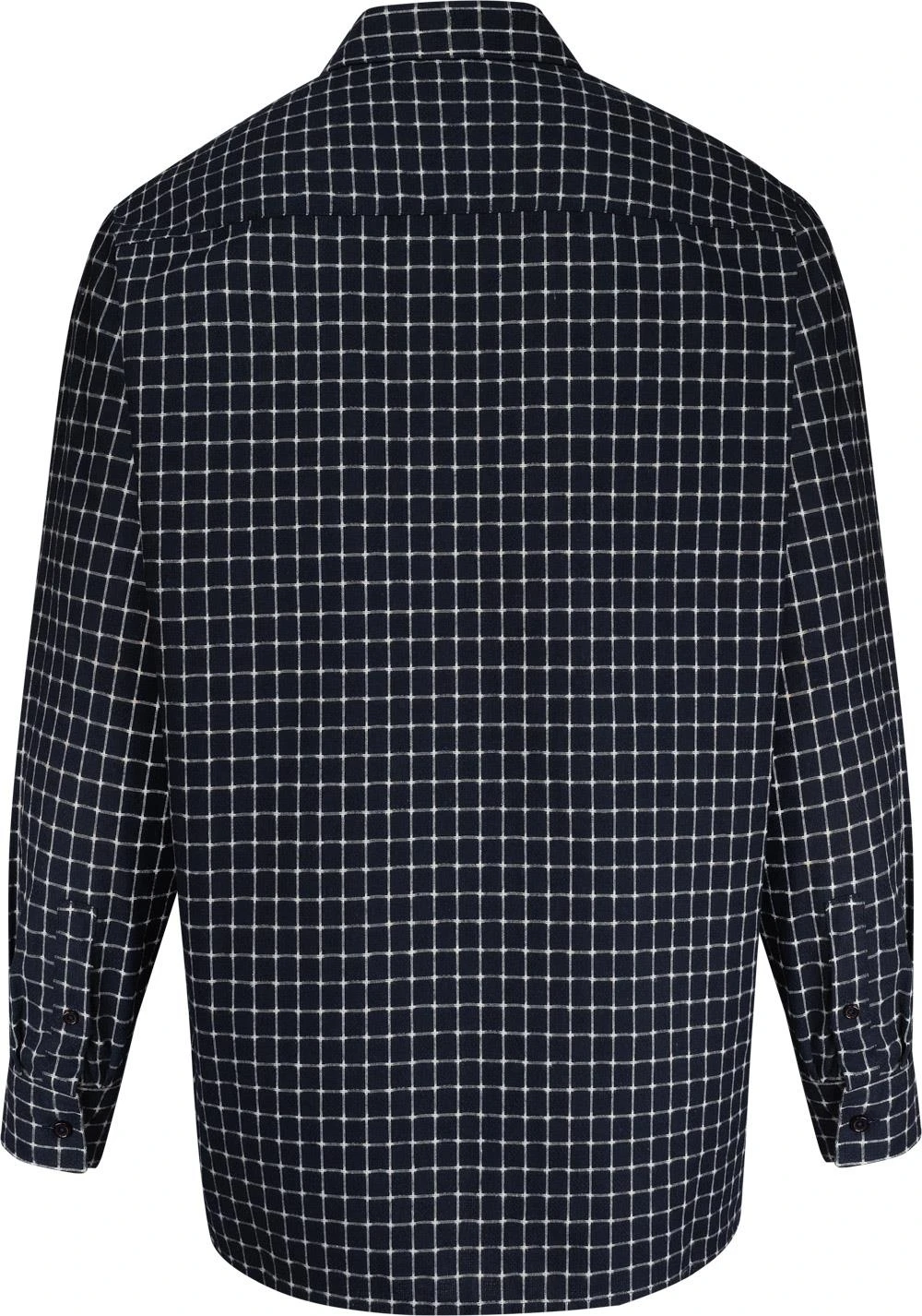 Uptheir Qin All Over Check Long Sleeve Shirt - Grey Navy 5 Uptheir Qin All Over Check Long Sleeve Shirt - Grey Navy - Image 3