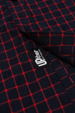 Uptheir Qin All Over Check Long Sleeve Shirt - Winery Navy -Famous Menswear Store tumbnail c8ea3d33 81b7 463f acb3 aed83ae01248