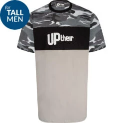 Uptheir Kris TALL Upper Panel Camouflage T-Shirt - Blue -Famous Menswear Store tumbnail cf6db11c d2fd 4511 9385 9198cc7276b6