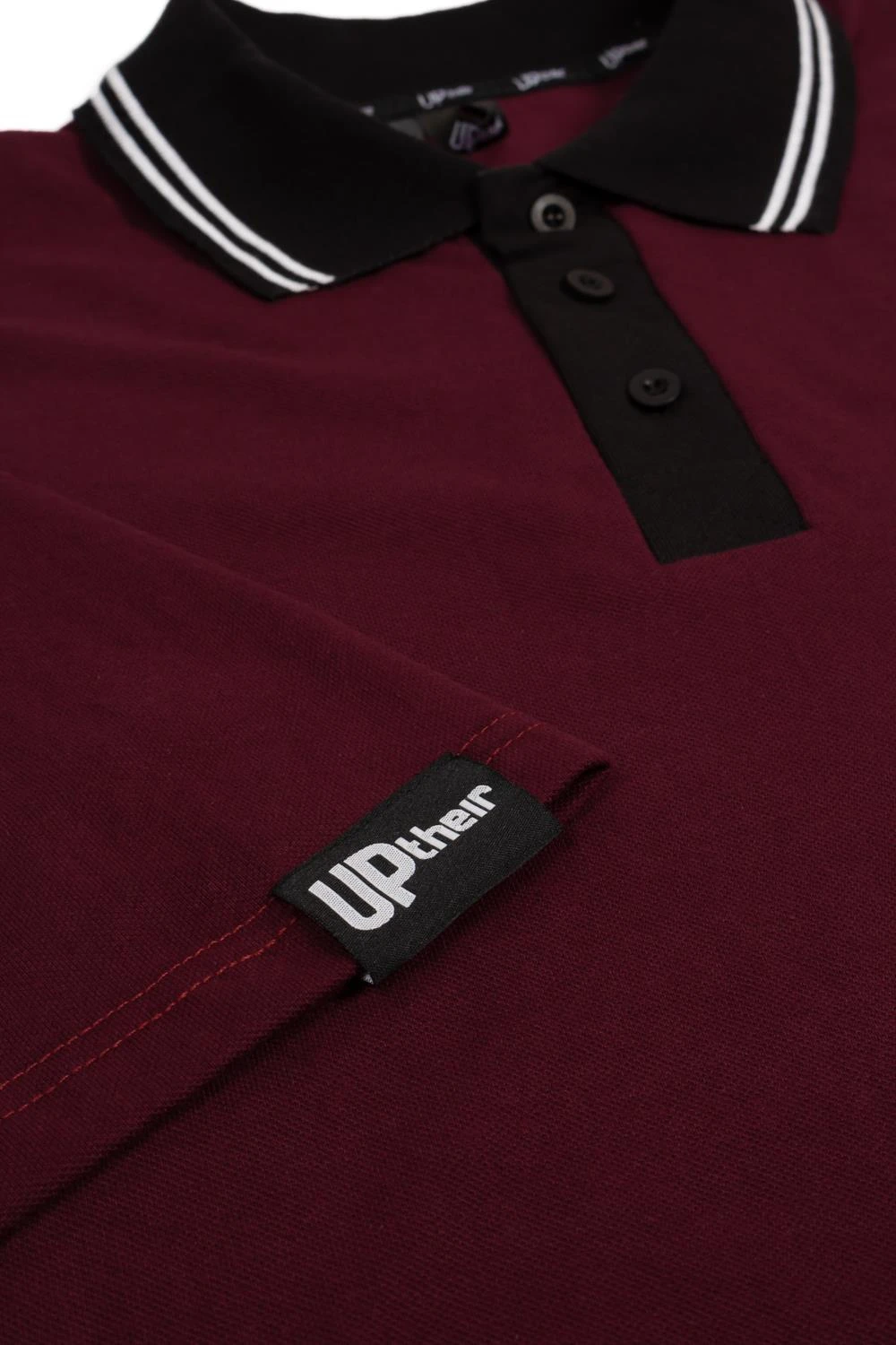 Uptheir Yankee Twin Tipped Polo - Burgundy 5 Uptheir Yankee Twin Tipped Polo - Burgundy - Image 3