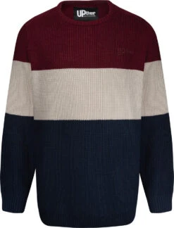 Uptheir Dunnock Colour Block Knitted Sweater - Sapphire -Famous Menswear Store tumbnail d210b4f5 2893 410d 8410 9593d528be03