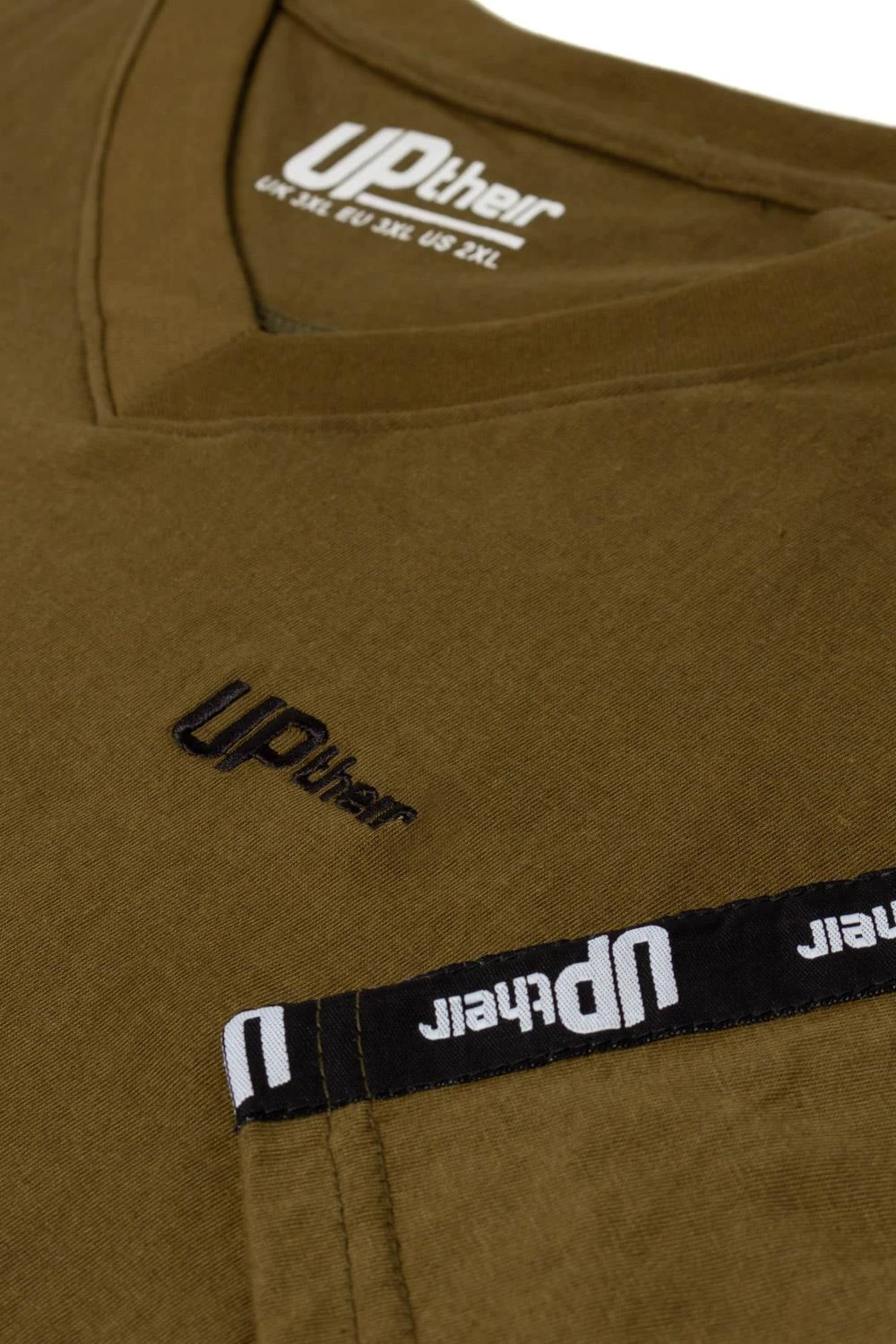 Uptheir Tri Two TALL Shoulder Tape V-Neck T-Shirt - Green 6 Uptheir Tri Two TALL Shoulder Tape V-Neck T-Shirt - Green - Image 4