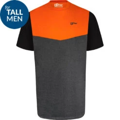 Uptheir Cube TALL Crew Neck Colour Block T-Shirt - Orange -Famous Menswear Store tumbnail d7c2d1be 6bc6 4d39 9a62 d7591210780c