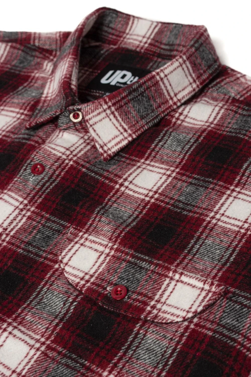 Uptheir Argan Long Sleeved Flannel Shirt - Cabernet 5 Uptheir Argan Long Sleeved Flannel Shirt - Cabernet - Image 3