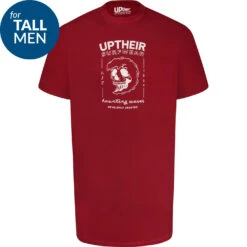 Uptheir Trent One TALL Surfwear Print T-Shirt - Red -Famous Menswear Store tumbnail da46c305 f831 4355 a32a e287f13e55e5