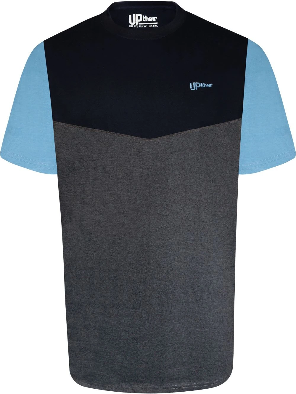 Uptheir Cube Crew Neck Colour Block T-Shirt - Navy 4 Uptheir Cube Crew Neck Colour Block T-Shirt - Navy - Image 2