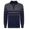 Kam Marl Stripe 1/4 Zip Jumper - Navy -Famous Menswear Store tumbnail df7851b5 7c3d 4dc3 a257 268813f5c2ba 1