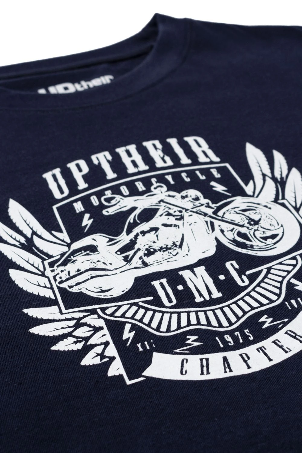 Uptheir Wolverine Motorcycle Graphic Print T-Shirt - Blue 5 Uptheir Wolverine Motorcycle Graphic Print T-Shirt - Blue - Image 3