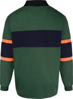Grey Hawk TALL Long Sleeve Panel Rugby Polo Shirt - Green
