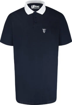 Uptheir Oxxy TALL Contrast Collar Polo Shirt - Navy