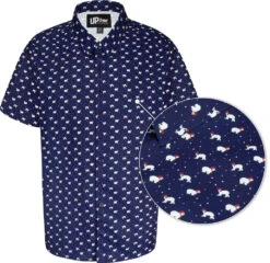 Uptheir Ruzz All Over Polar Bear Print Shirt - Navy -Famous Menswear Store tumbnail e85dead0 5517 4031 8e74 340cce195402