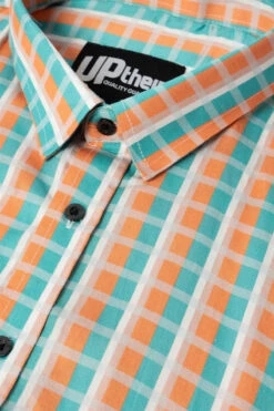 Uptheir Holmes Short Sleeve Checked Shirt - Green -Famous Menswear Store tumbnail e894bdaf 2e3a 4a1b 84d3 af54bf93a1d8