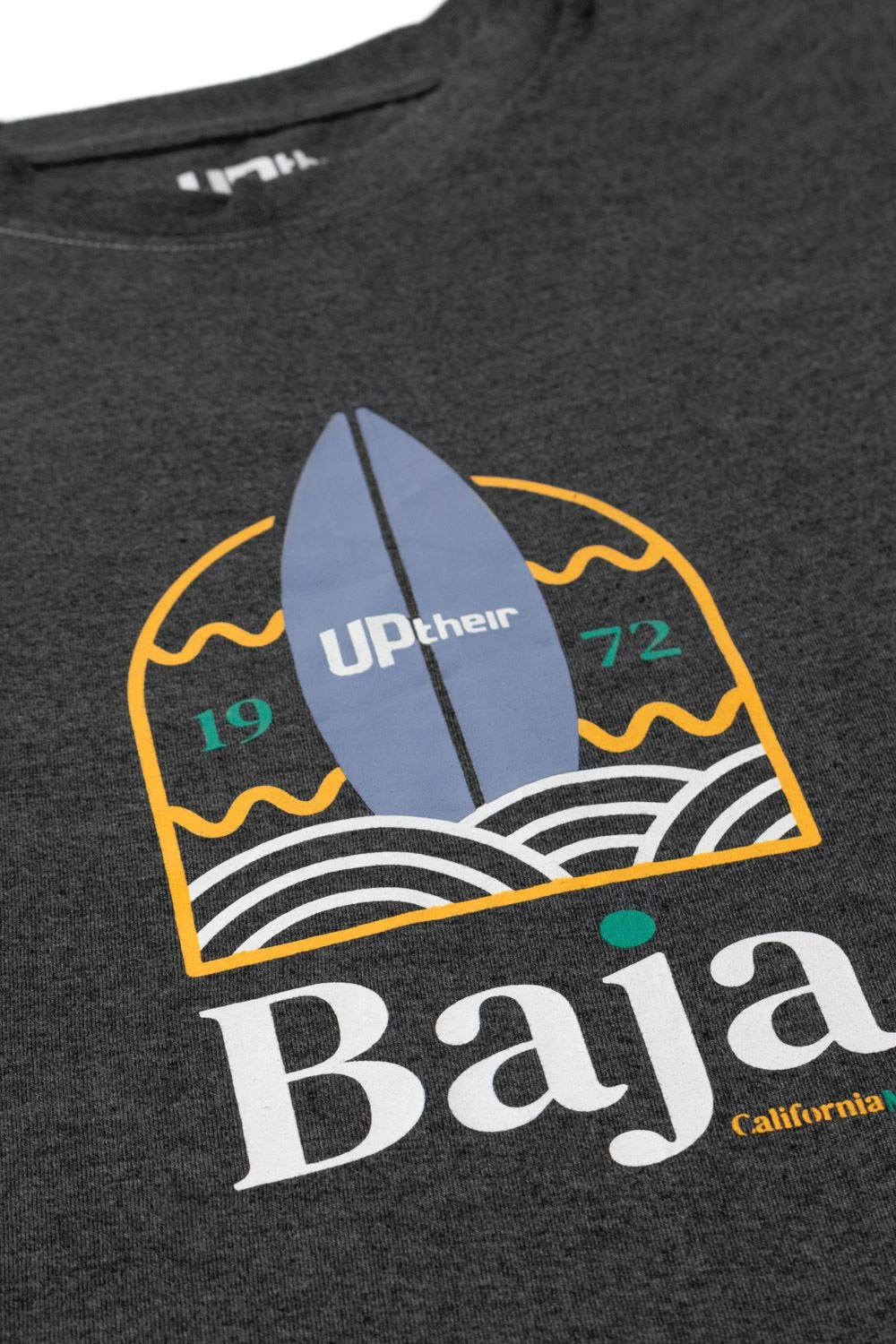 Uptheir Jackie Three Logo Print Crew Neck T-Shirt - Grey 5 Uptheir Jackie Three Logo Print Crew Neck T-Shirt - Grey - Image 3