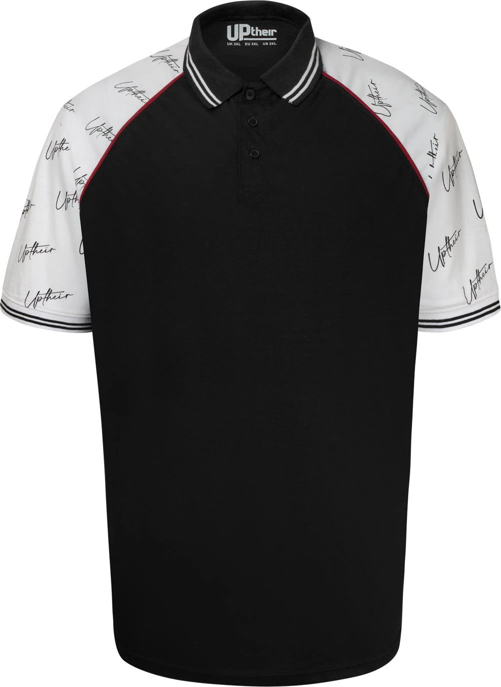 Uptheir Jace Tipped Polo With Contrast Piping - Black 5 Uptheir Jace Tipped Polo With Contrast Piping - Black - Image 3