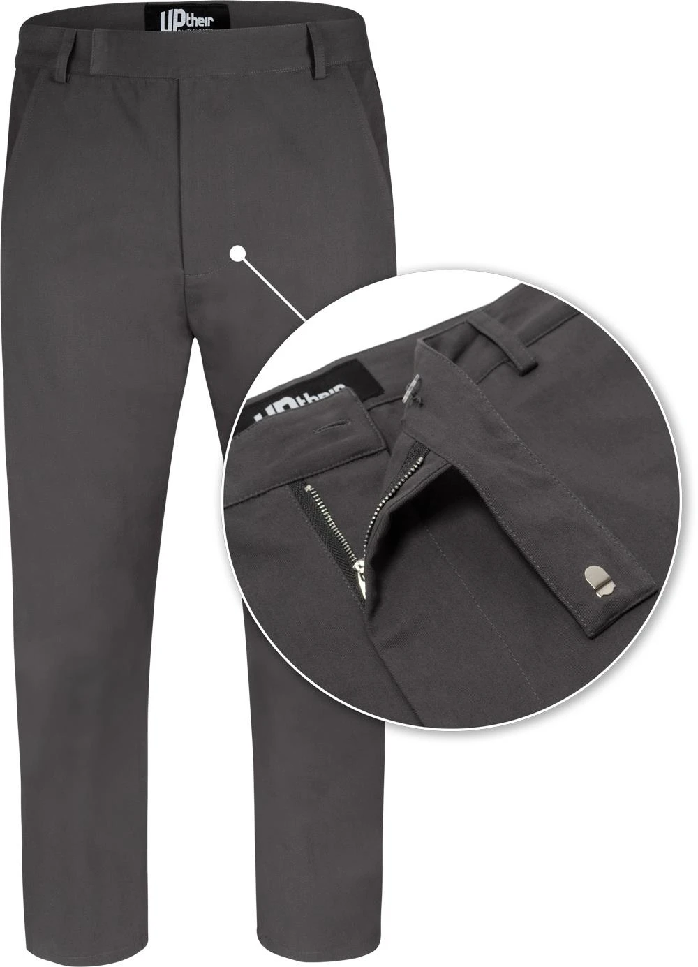 Uptheir Lemon Classic Design Formal Trousers - Dark Grey 4 Uptheir Lemon Classic Design Formal Trousers - Dark Grey - Image 2