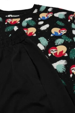 Uptheir Charm Christmas Printed Pyjama Set - Black -Famous Menswear Store tumbnail ed79288c 84b8 4c20 ad93 b43c754d25e8