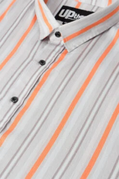 Uptheir Bowland Candy Striped SS Linen Blend Shirt - Orange -Famous Menswear Store tumbnail f055bf12 9345 4fa9 a2e4 c7d3175d8bc7