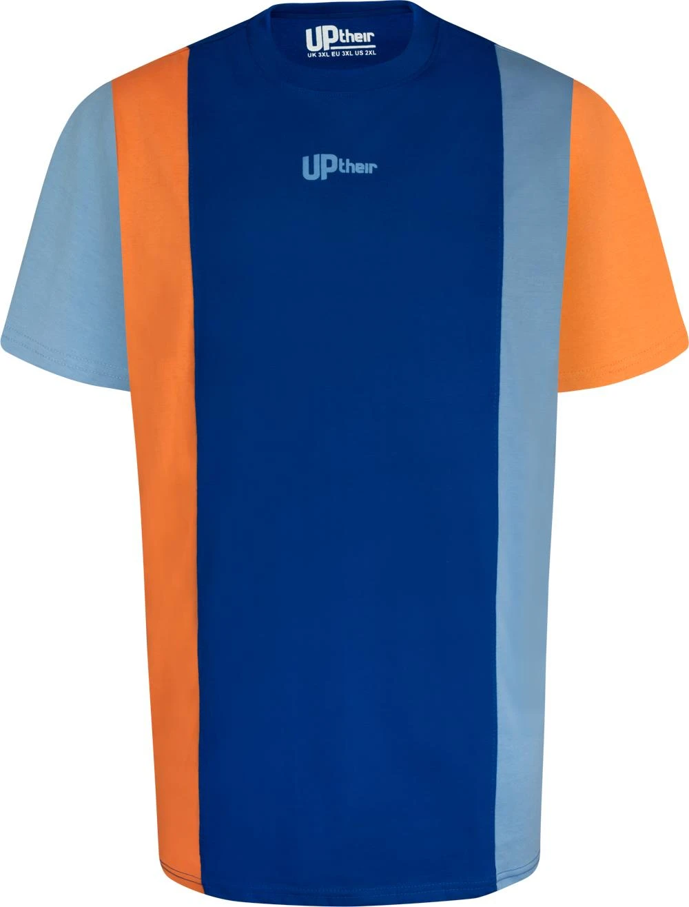 Uptheir Square Vertical Cut And Sew Block T-Shirt - Blue 4 Uptheir Square Vertical Cut And Sew Block T-Shirt - Blue - Image 2