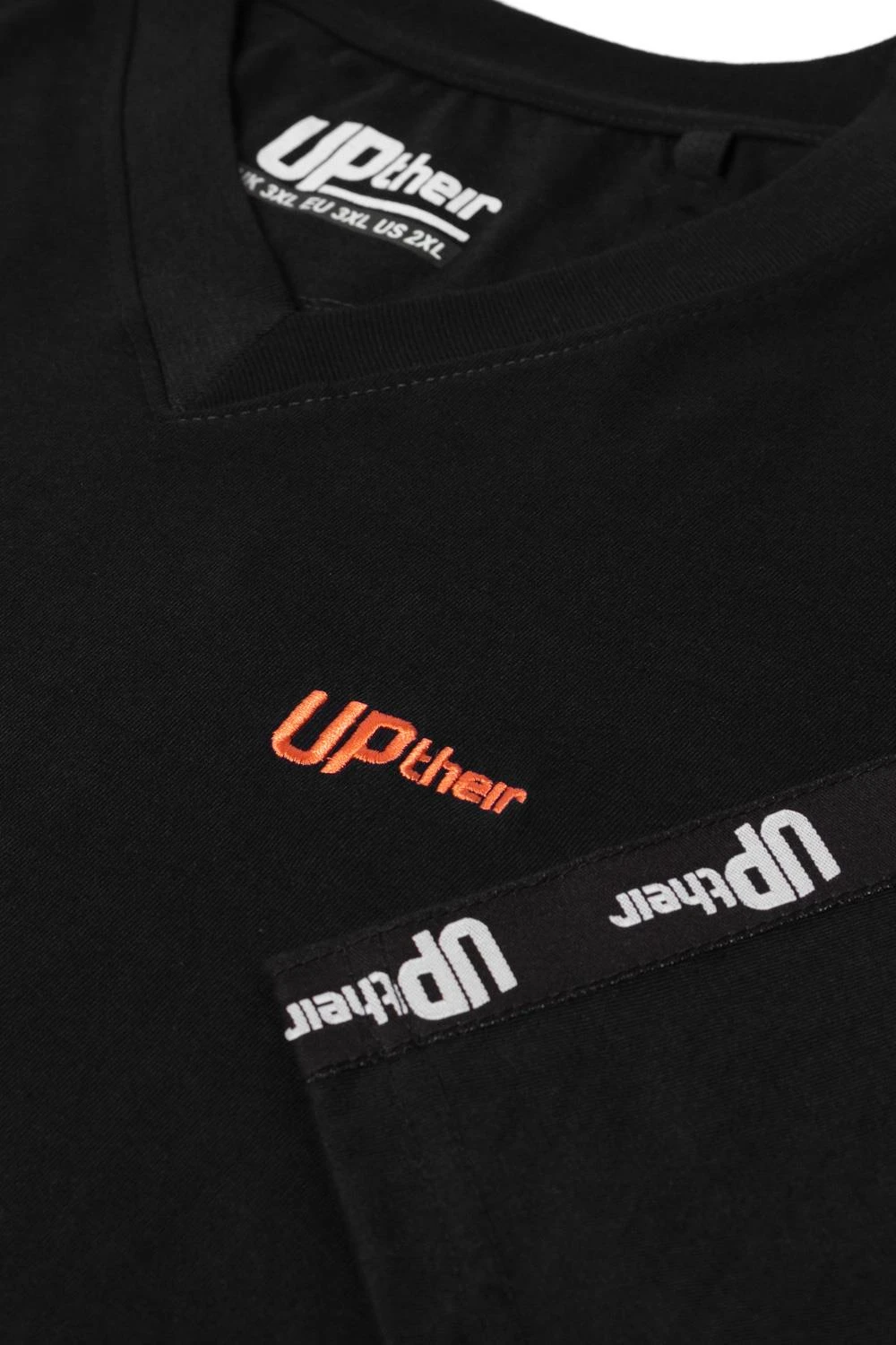 Uptheir Tri Two TALL Shoulder Tape V-Neck T-Shirt - Black 6 Uptheir Tri Two TALL Shoulder Tape V-Neck T-Shirt - Black - Image 4