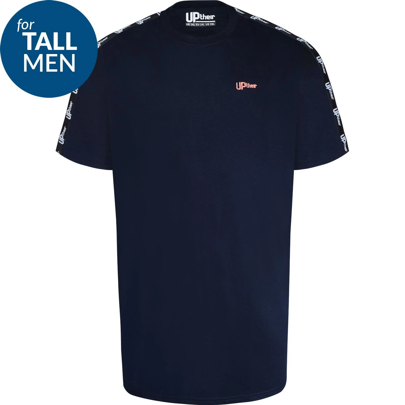 Uptheir Tri TALL Shoulder Tape Crew Neck T-Shirt - Navy 4 Uptheir Tri TALL Shoulder Tape Crew Neck T-Shirt - Navy - Image 2