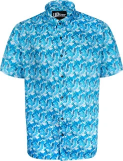 Uptheir Melford Tropical Print Floral SS Shirt - Blue
