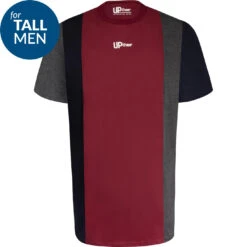 Uptheir Square TALL Vertical Cut & Sew T-Shirt - Maroon -Famous Menswear Store tumbnail f3faca5e 18b1 4da2 befa 17bd0e49837a