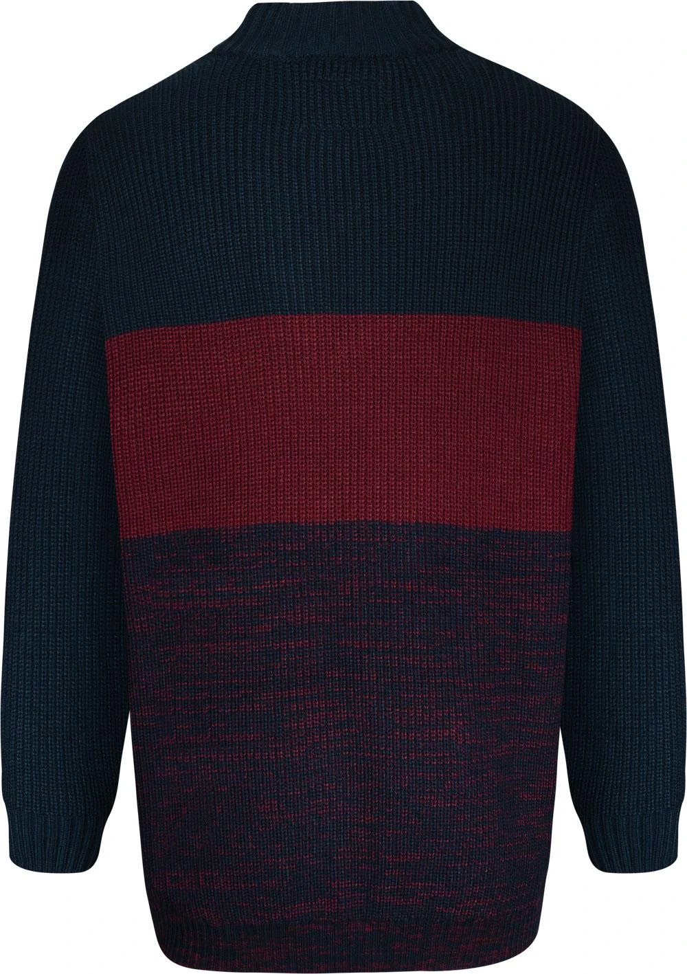 Uptheir Sparrow Marl Colour Block Sweater - Burgundy Navy 3 Uptheir Sparrow Marl Colour Block Sweater - Burgundy Navy