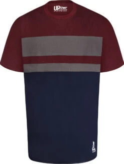 Uptheir Hexagon Cut And Sew Colour Block T-Shirt - Maroon -Famous Menswear Store tumbnail f97998c0 b768 4048 829f ca613c3c5866