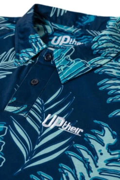 Uptheir Lando TALL Tropical Leaf Print Polo Shirt - Blue 9 Uptheir Lando TALL Tropical Leaf Print Polo Shirt - Blue -Famous Menswear Store tumbnail fa23cb60 1700 4f2c 846f 37b3eb1745db