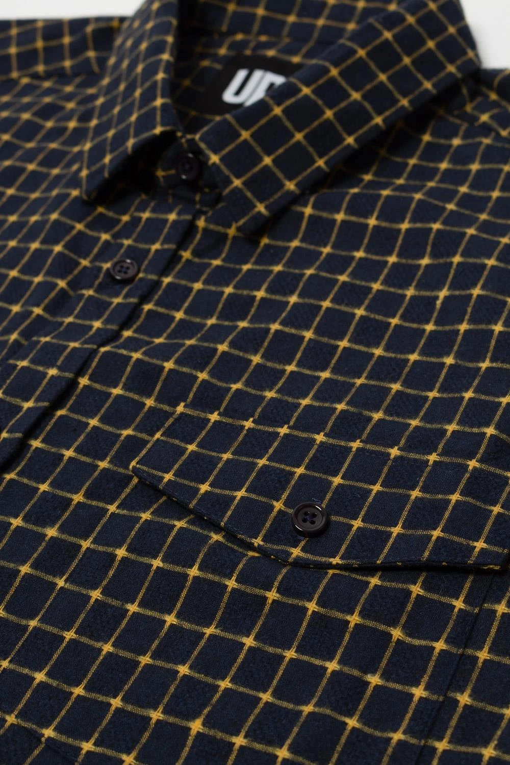 Uptheir Qin All Over Check Long Sleeve Shirt - Orange Navy 6 Uptheir Qin All Over Check Long Sleeve Shirt - Orange Navy - Image 4