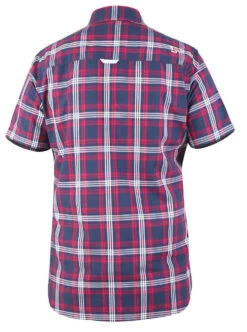 Duke D555 Ripley Tall Short Sleeve Check Pattern Shirt -Navy