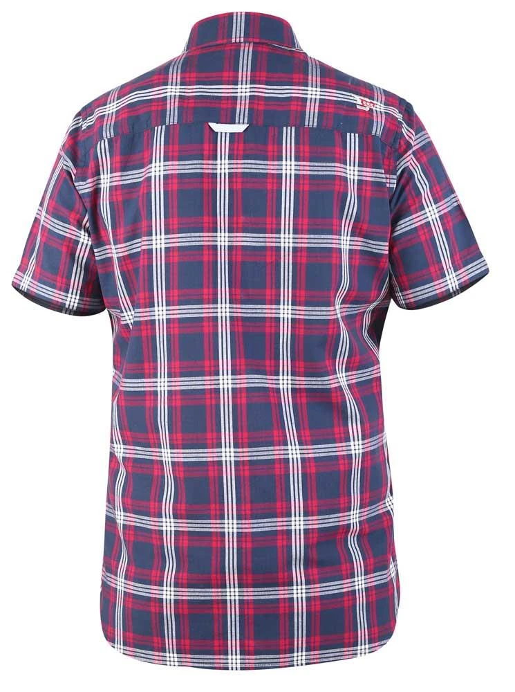 Duke D555 Ripley Tall Short Sleeve Check Pattern Shirt -Navy 3 Duke D555 Ripley Tall Short Sleeve Check Pattern Shirt -Navy