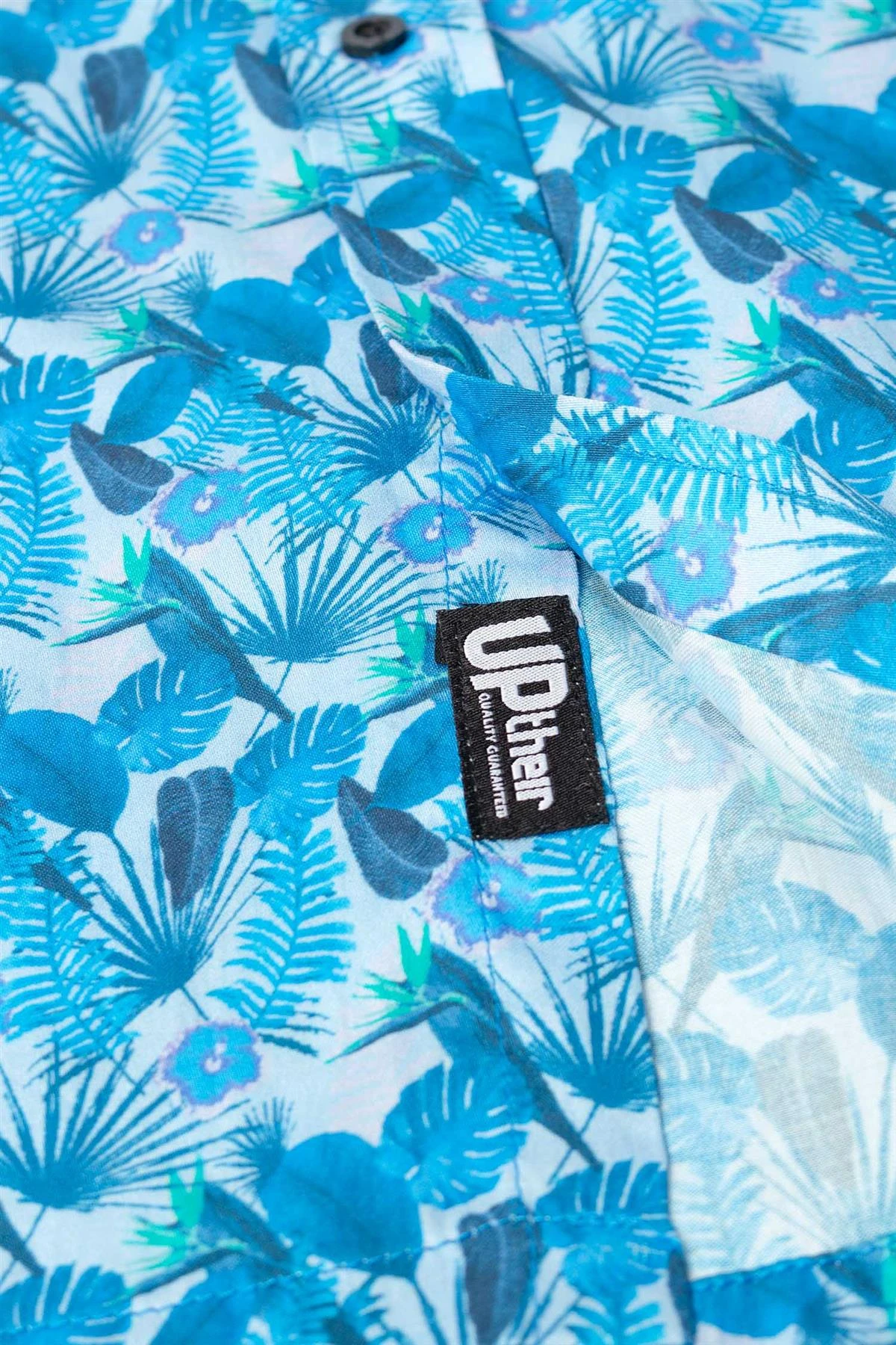 Uptheir Melford Tropical Print Floral SS Shirt - Blue 7 Uptheir Melford Tropical Print Floral SS Shirt - Blue - Image 5