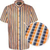 Uptheir Holmes Short Sleeve Checked Shirt - Orange