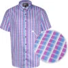 Uptheir Holmes Short Sleeve Checked Shirt - Purple 1 Uptheir Holmes Short Sleeve Checked Shirt - Purple -Famous Menswear Store upt fv holmes ss shirt purple 1 circle